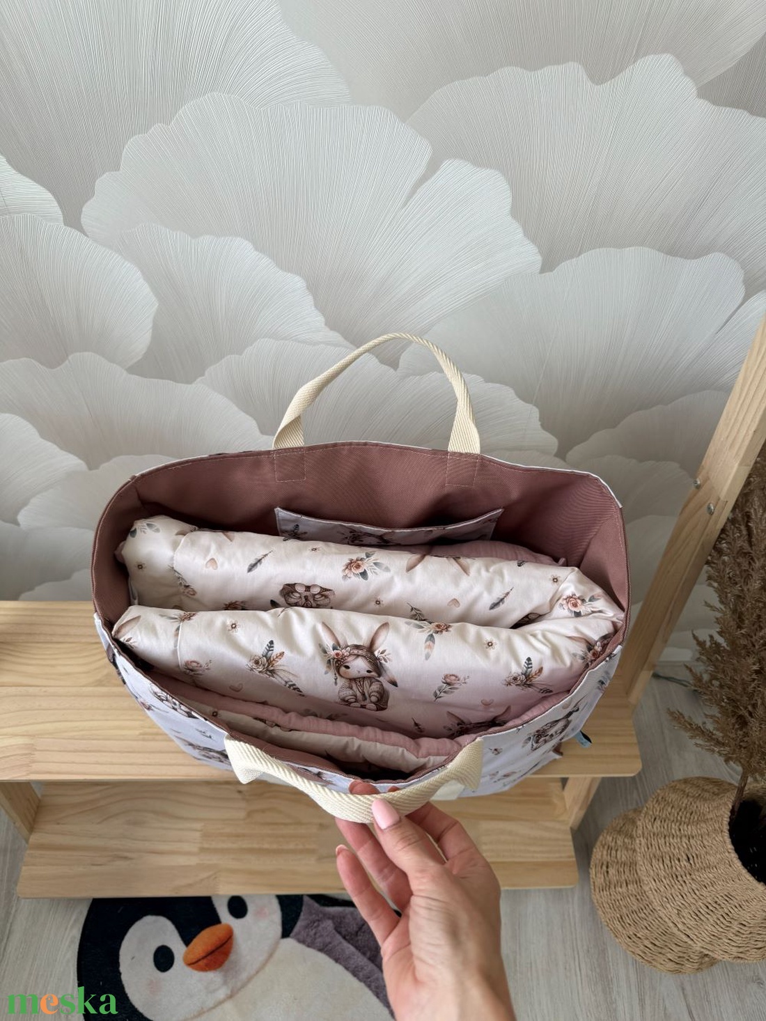 Ovis ágyneműtartó táska- boho bunny - játék & sport - ovis felszerelés - ovis ágynemű - Meska.hu