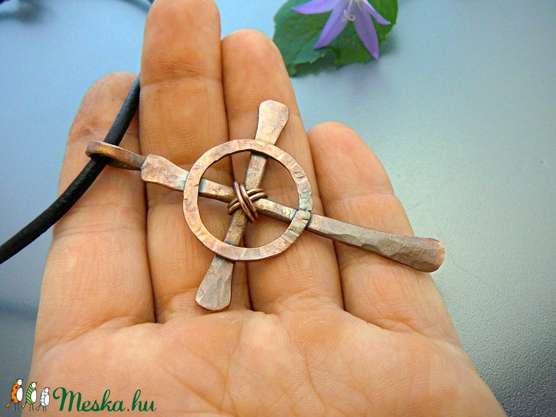 Kelta Kereszt - rusztikus kovácsolt réz medál férfiaknak -  - Meska.hu