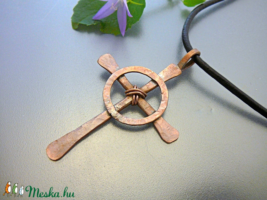 Kelta Kereszt - rusztikus kovácsolt réz medál férfiaknak -  - Meska.hu