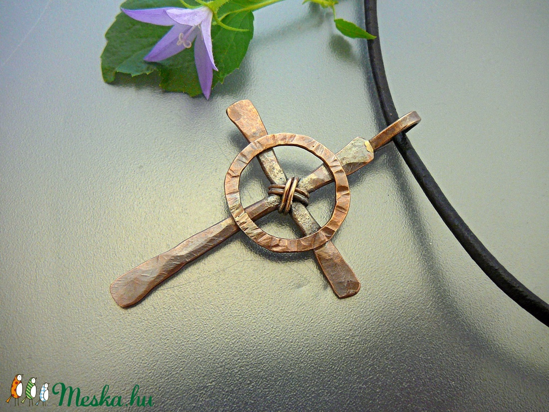 Kelta Kereszt - rusztikus kovácsolt réz medál férfiaknak -  - Meska.hu