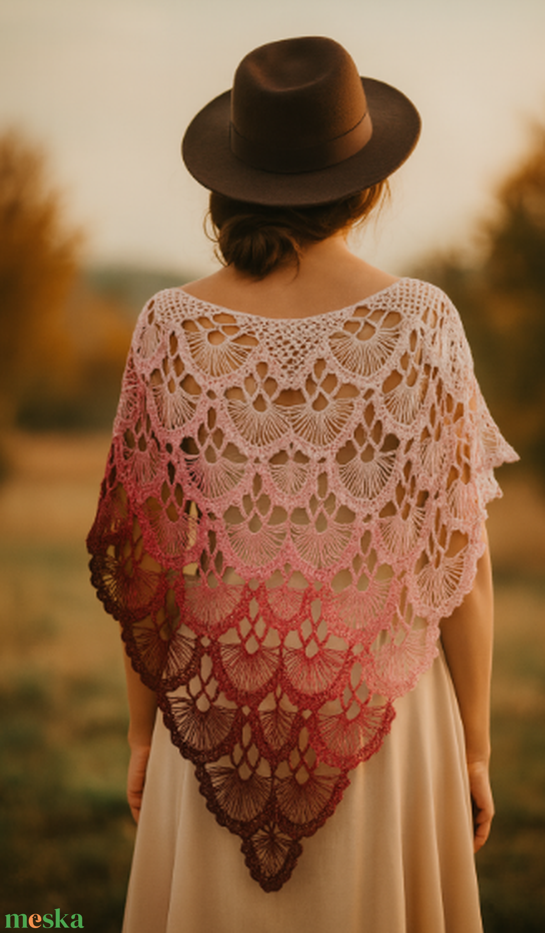 Rózsahold � horgolt női kendő  - ruha & divat - sál, sapka, kendő - kendő - Meska.hu