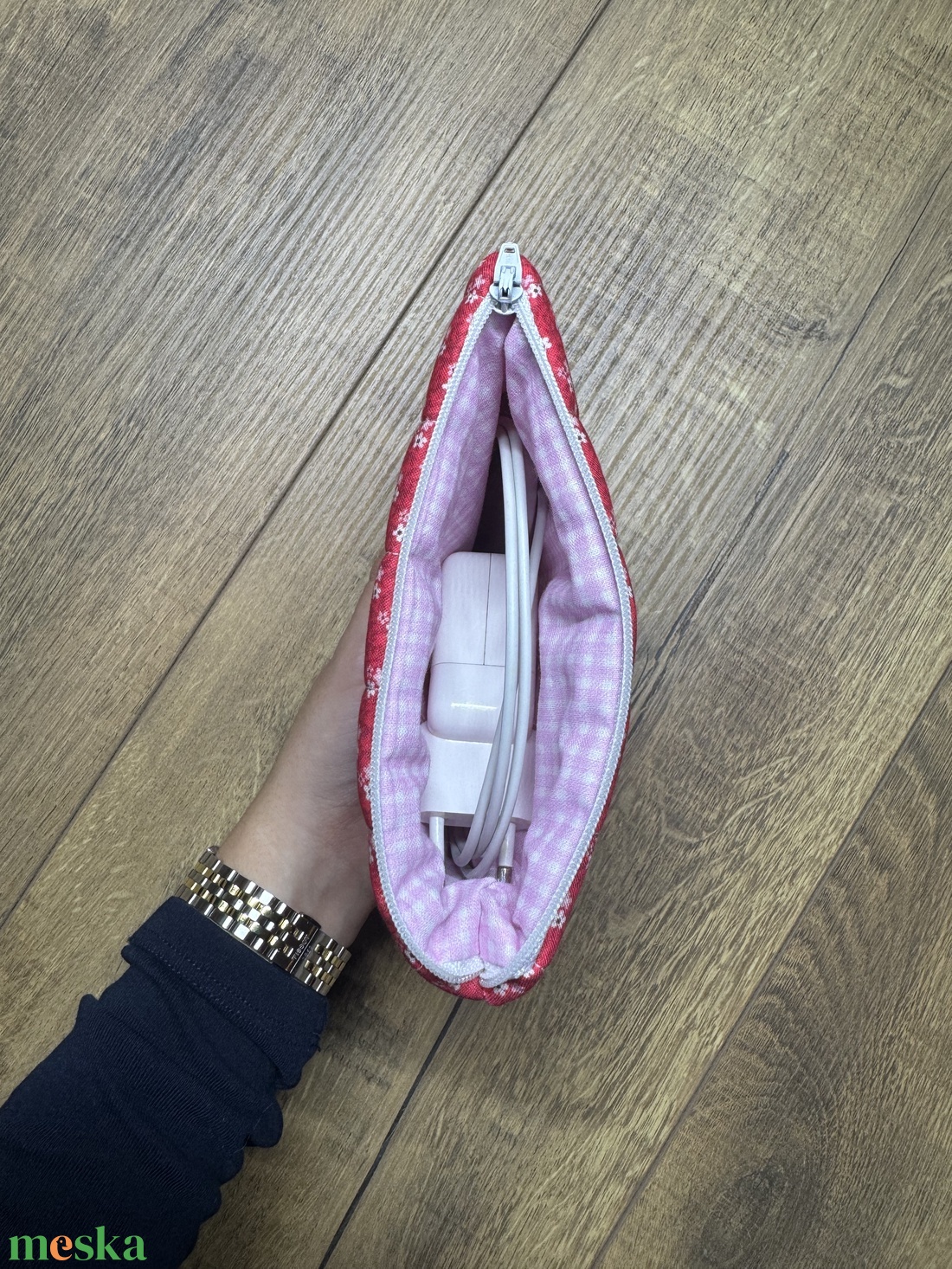 Fehér virágos - Mini neszeszer - táska & tok - neszesszer - Meska.hu