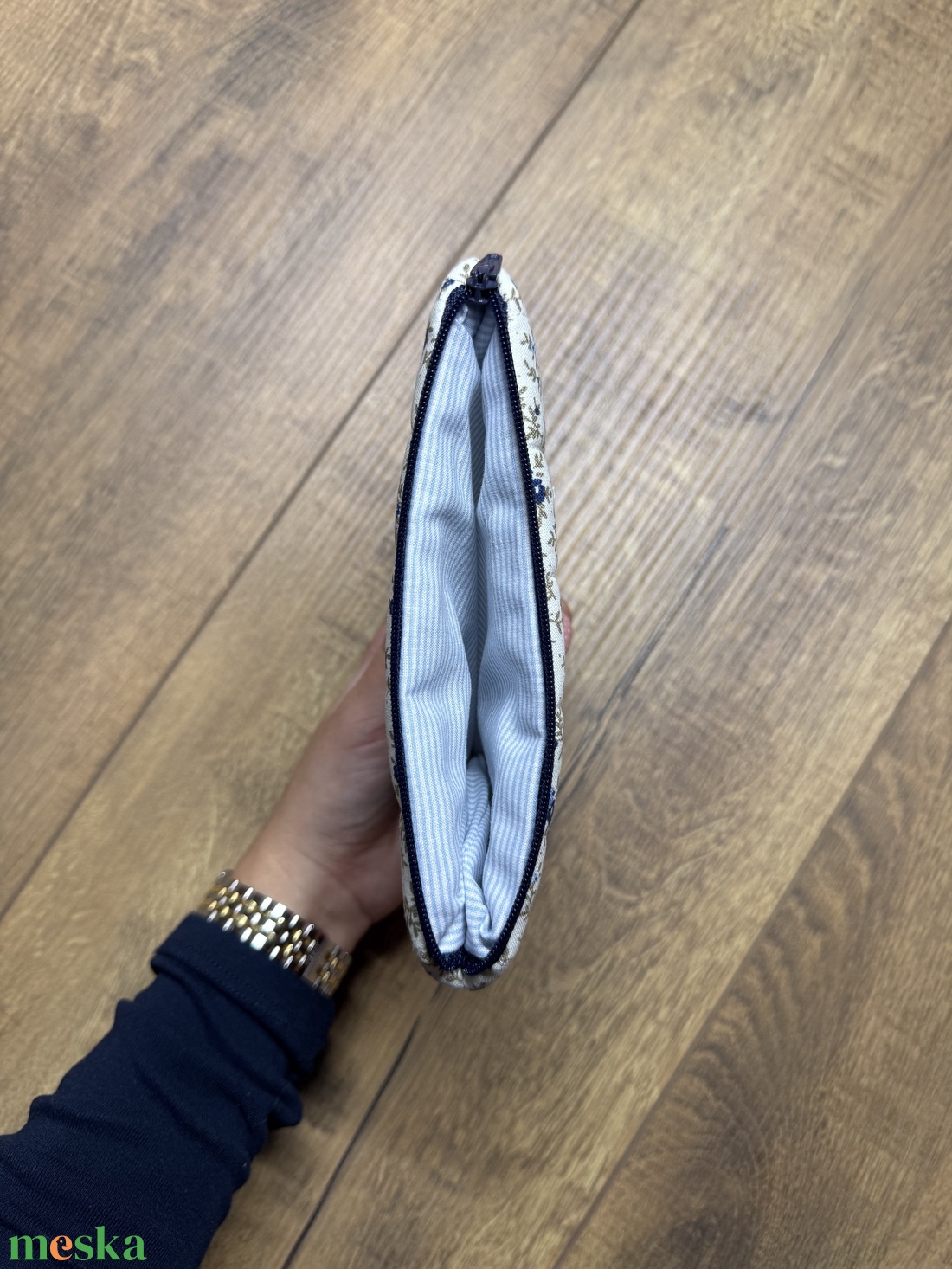 Kék virágos - Mini neszeszer - táska & tok - neszesszer - Meska.hu