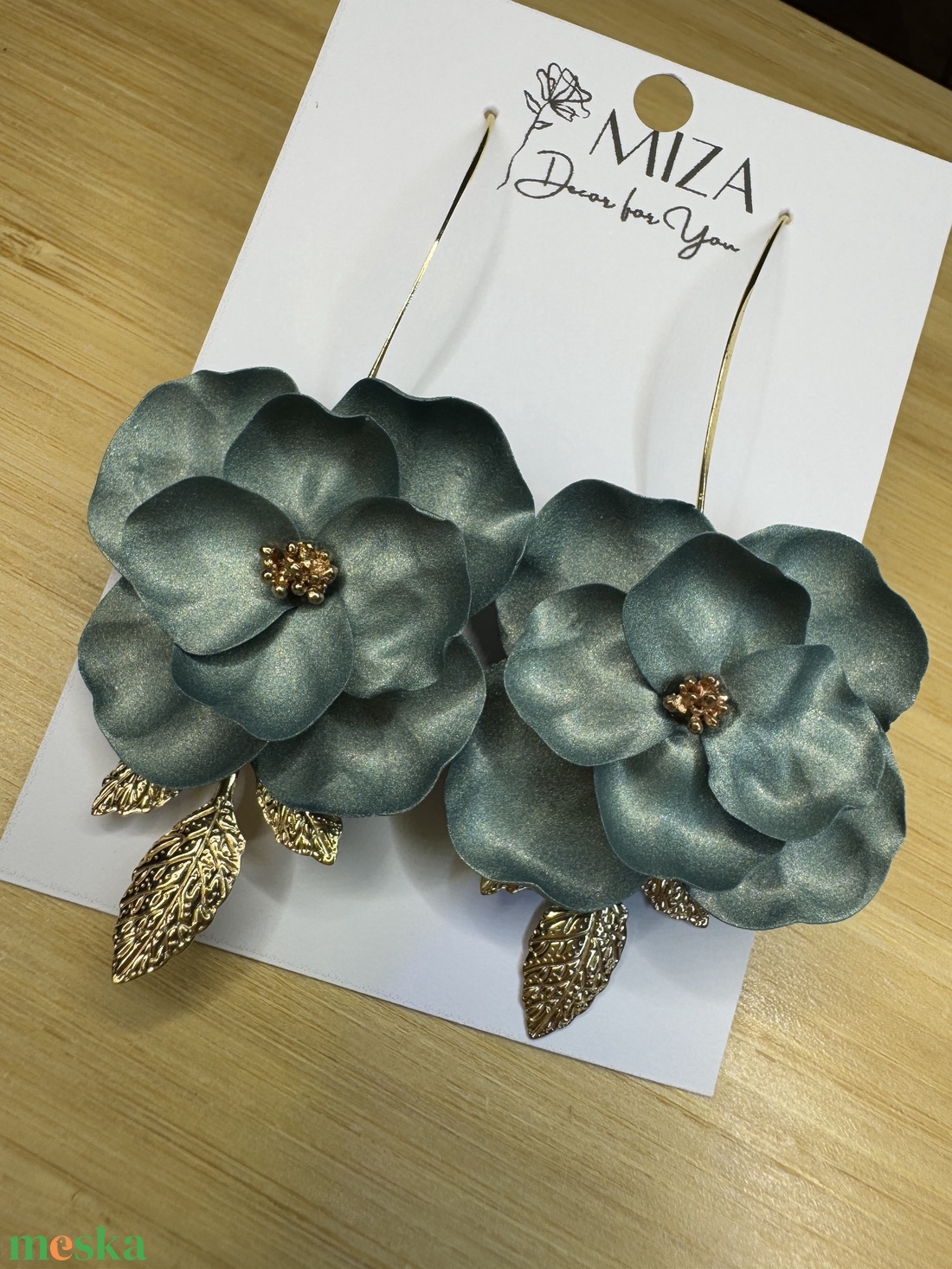 Amarilla - óriás virágfej fülbevalók  - ékszer - fülbevaló - lógó fülbevaló - Meska.hu