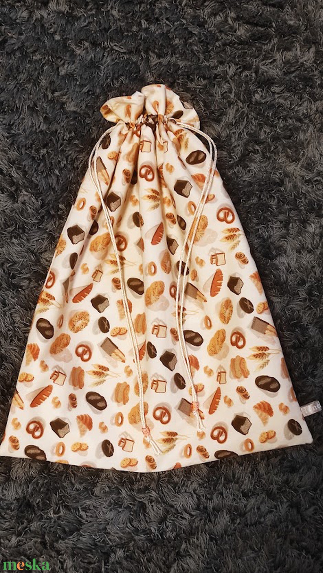 Kenyeres zsák-  pékáru tároló  péksüti mintával - táska & tok - bevásárlás & shopper táska - kenyeres zsák - Meska.hu