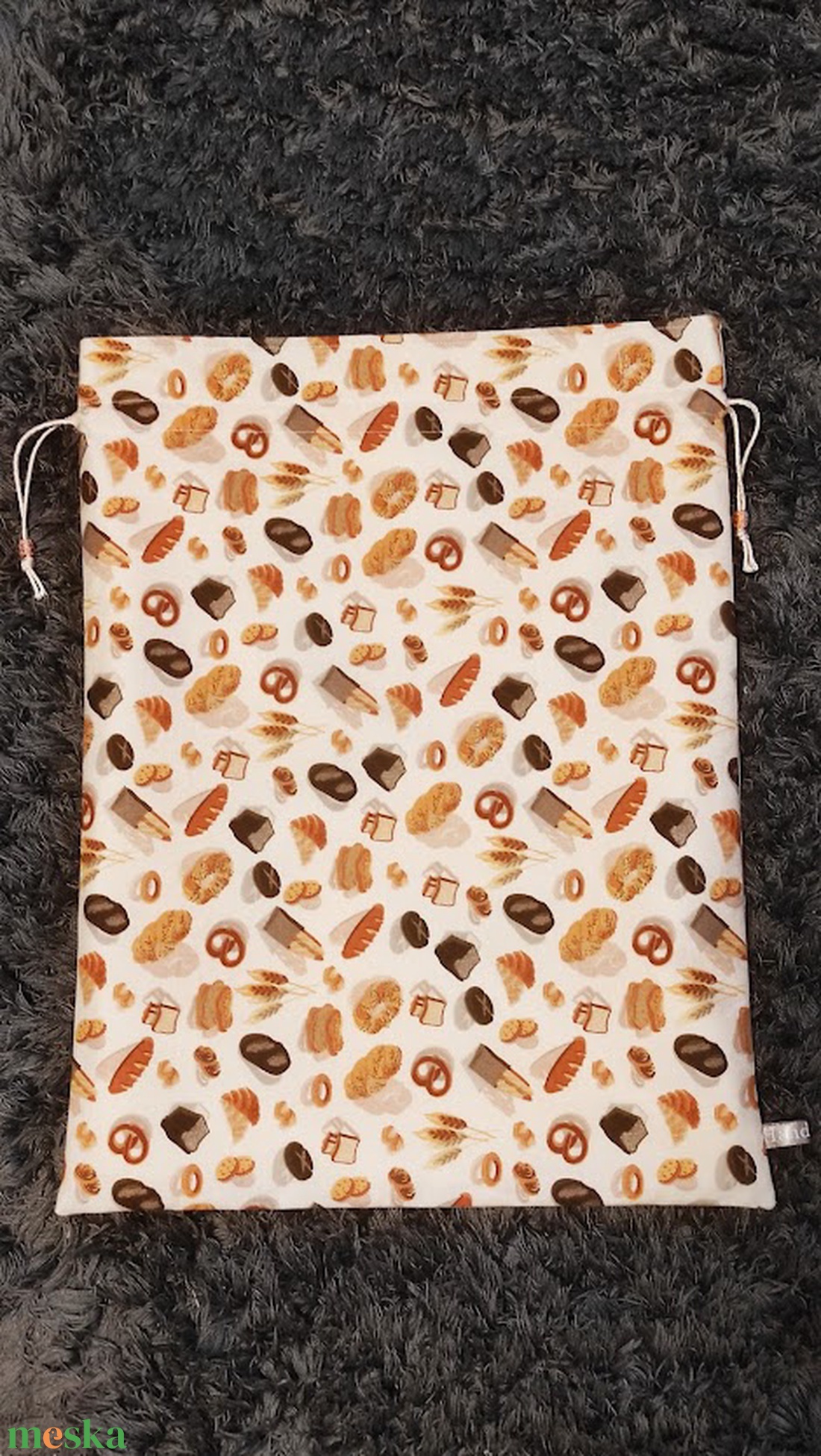 Kenyeres zsák-  pékáru tároló  péksüti mintával - táska & tok - bevásárlás & shopper táska - kenyeres zsák - Meska.hu