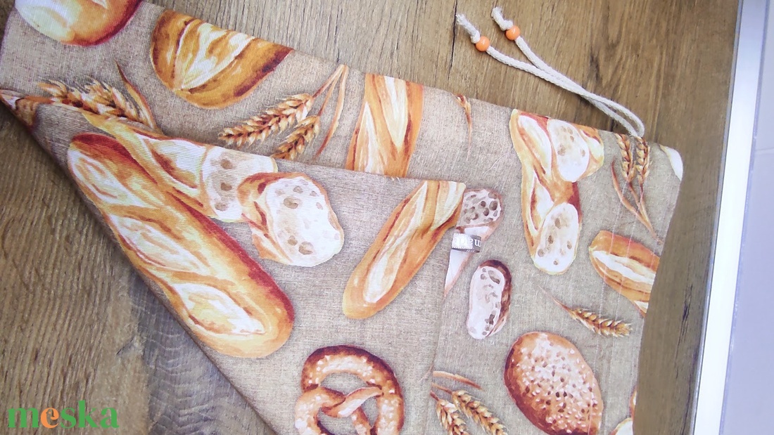 Kenyeres zsák-  pékáru tároló  zsák pékáru  mintával - táska & tok - bevásárlás & shopper táska - kenyeres zsák - Meska.hu