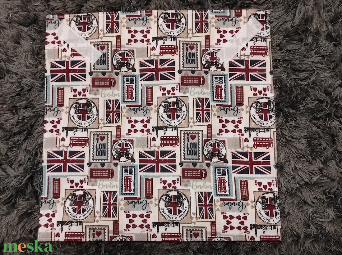 London   mintás  újraszalvéta,textilszalvéta tízórai,uzsonna csomagolására, - otthon & életmód - konyhafelszerelés, tálalás - konyhai textil - szalvéta - Meska.hu