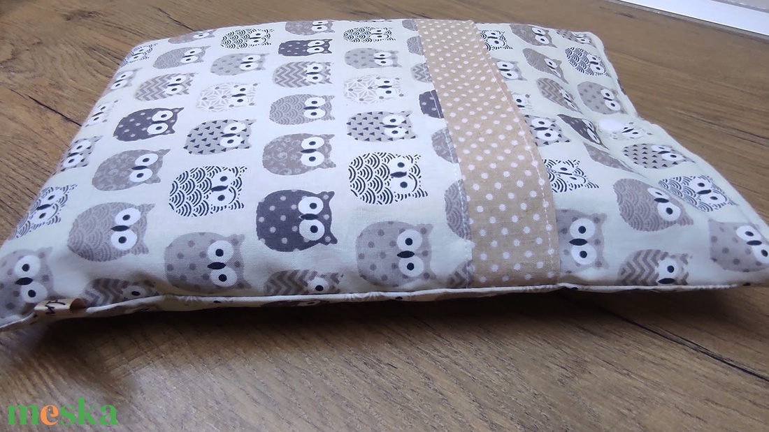 bagoly mintás  textil könytartó- könyvtok zsebbel - könyv & zene - könyvtok - Meska.hu