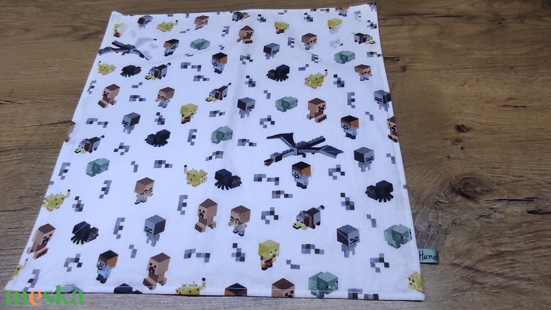Minecraft  mintás  újraszalvéta,textilszalvéta tízórai,uzsonna csomagolására, - otthon & életmód - konyhafelszerelés, tálalás - konyhai textil - szalvéta - Meska.hu