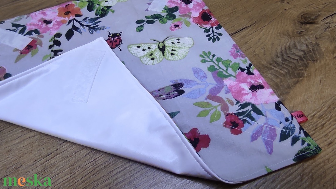 virág  mintás  újraszalvéta,textilszalvéta tízórai,uzsonna csomagolására, - otthon & életmód - konyhafelszerelés, tálalás - konyhai textil - szalvéta - Meska.hu