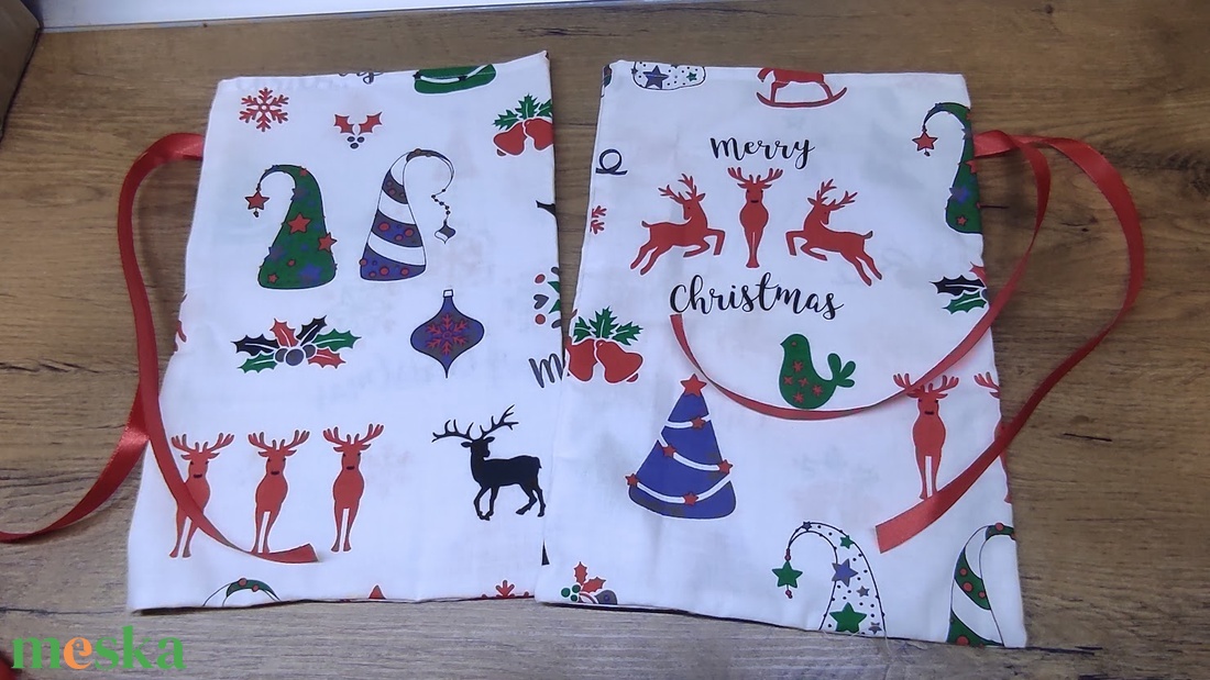 textil mikulás zsák-ajándék átadó zsák - karácsony - mikulás - mikulás zsák - Meska.hu