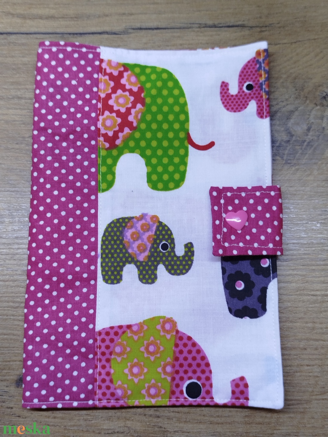 textil gyermek egészségügyi kiskönyv borító,elefánt   mintával - otthon & életmód - papír, írószer - egészségügyi kiskönyv borító - Meska.hu