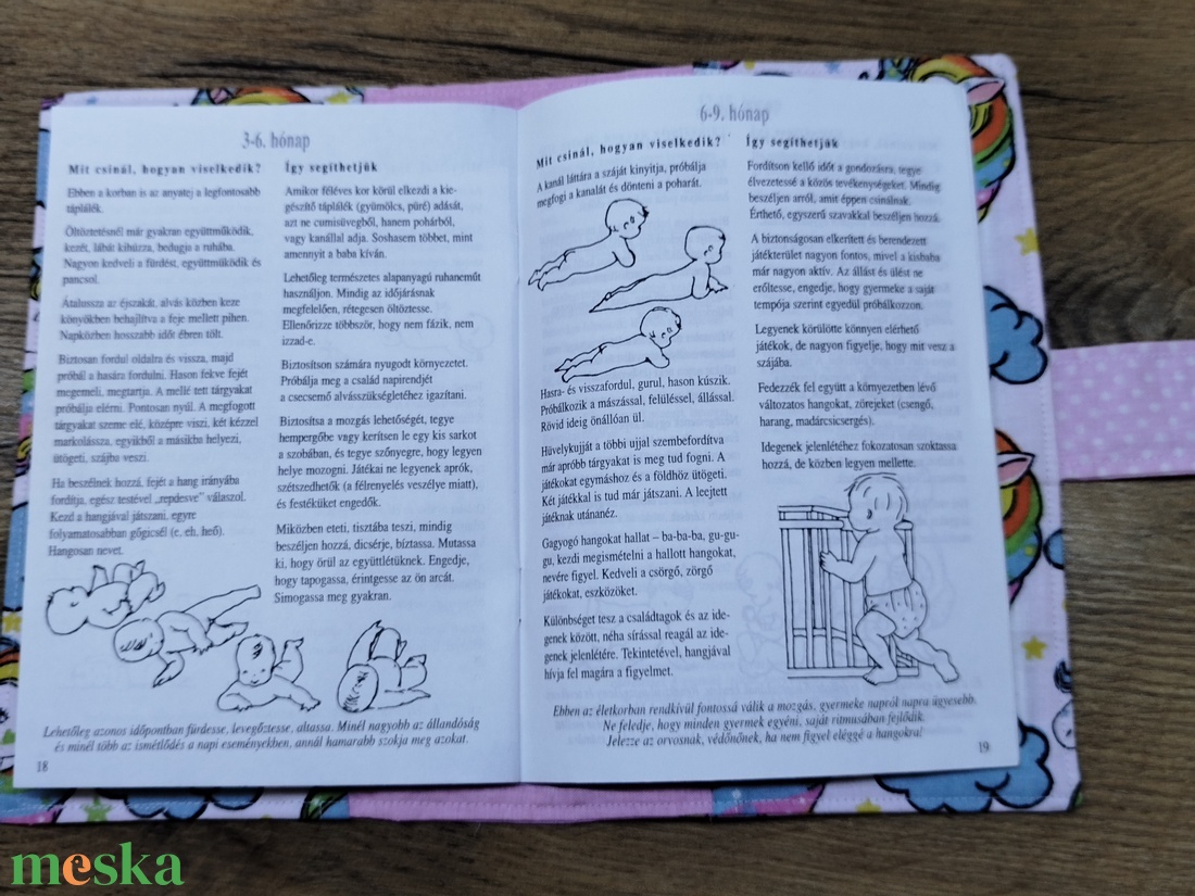 textil gyermek egészségügyi kiskönyv borító,unikornis   mintával - otthon & életmód - papír, írószer - egészségügyi kiskönyv borító - Meska.hu