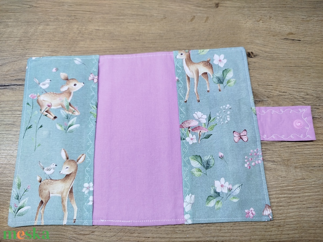 textil gyermek egészségügyi kiskönyv borító,őzike   mintával - otthon & életmód - papír, írószer - egészségügyi kiskönyv borító - Meska.hu