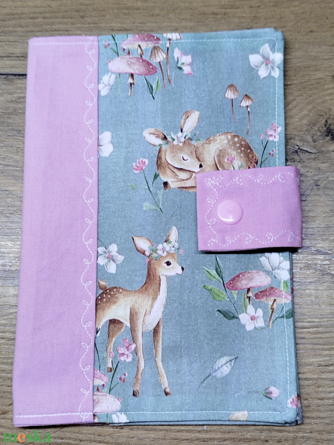 textil gyermek egészségügyi kiskönyv borító,őzike   mintával - otthon & életmód - papír, írószer - egészségügyi kiskönyv borító - Meska.hu