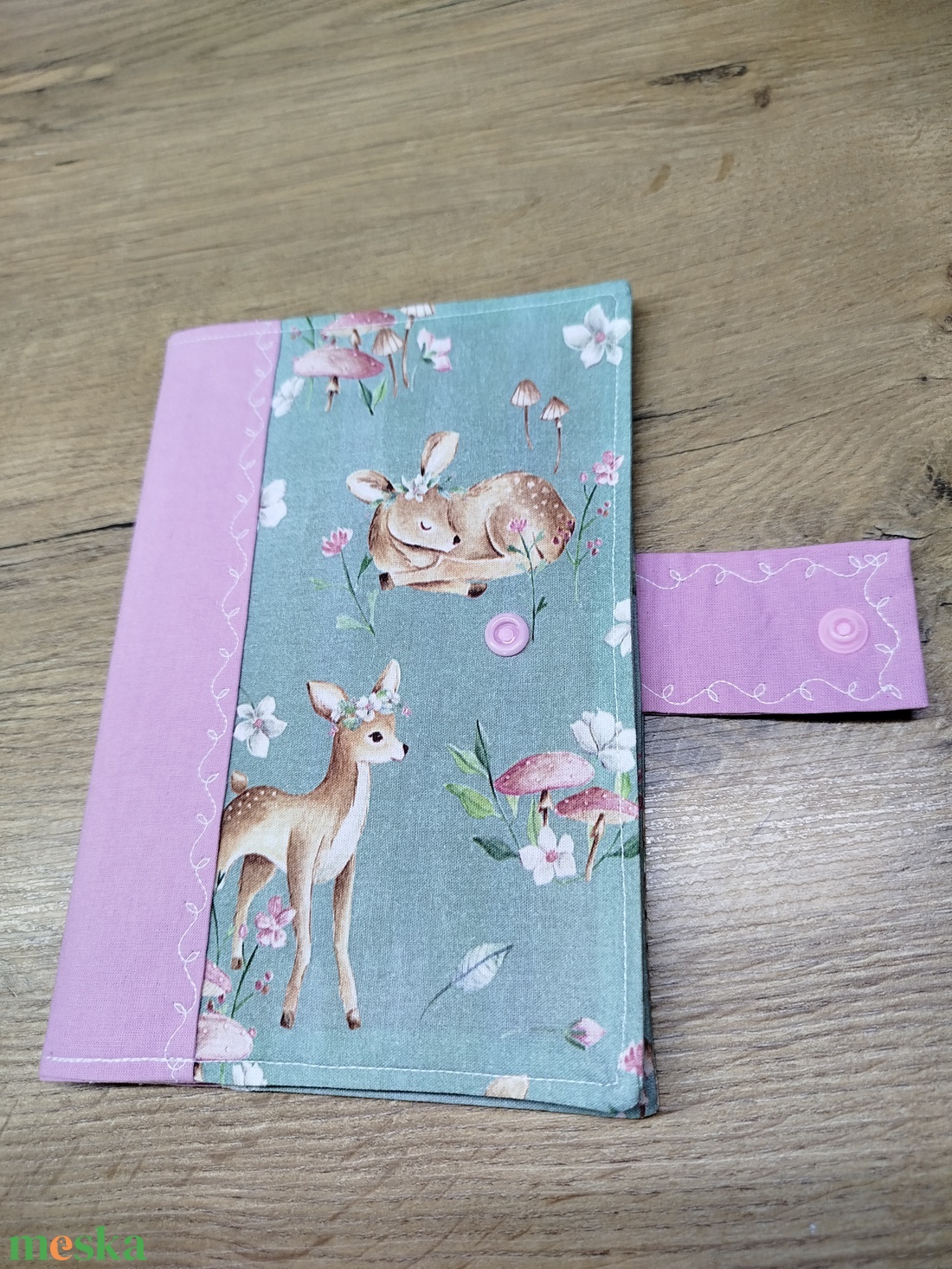 textil gyermek egészségügyi kiskönyv borító,őzike   mintával - otthon & életmód - papír, írószer - egészségügyi kiskönyv borító - Meska.hu