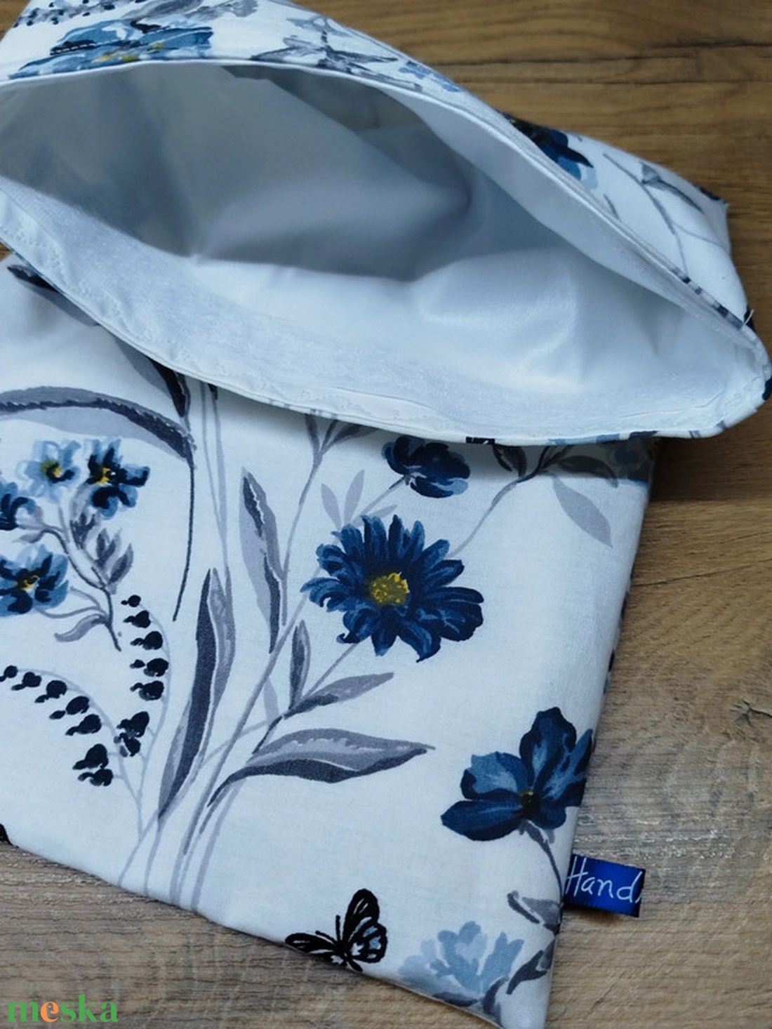 virág  mintás újra felhasználható,zero waste ,mosható uzsonna tasak,nasi tasak,nagy méret - táska & tok - uzsonna- & ebéd tartó - szendvics csomagoló - Meska.hu