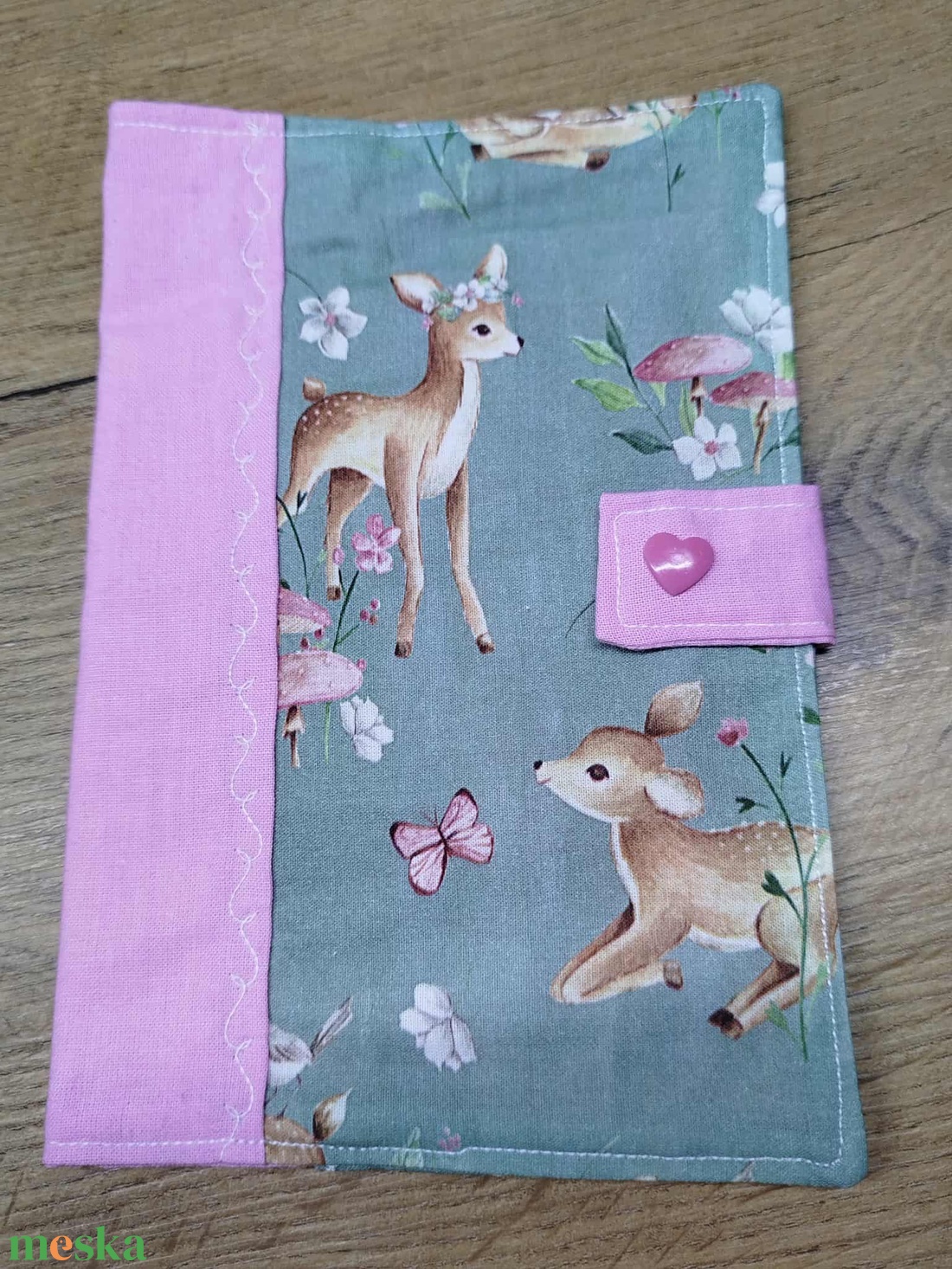 textil gyermek egészségügyi kiskönyv borító,őzike   mintával - otthon & életmód - papír, írószer - egészségügyi kiskönyv borító - Meska.hu