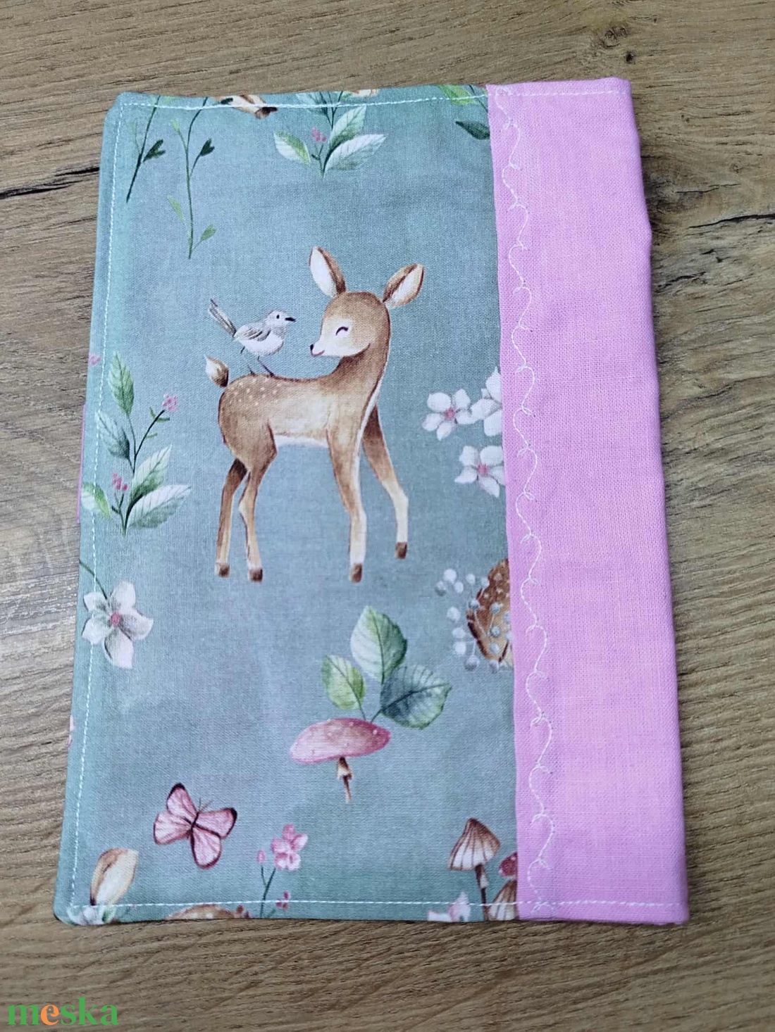 textil gyermek egészségügyi kiskönyv borító,őzike   mintával - otthon & életmód - papír, írószer - egészségügyi kiskönyv borító - Meska.hu