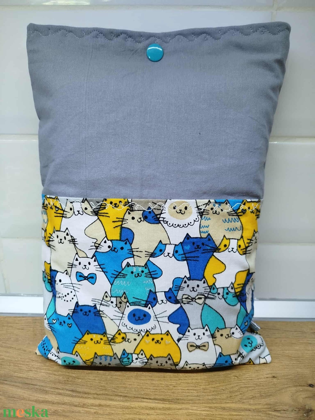 cica mintás könyvtok-könyvtartó vagy tablet tartó pamutvászon anyagból  - könyv & zene - könyvtok - Meska.hu