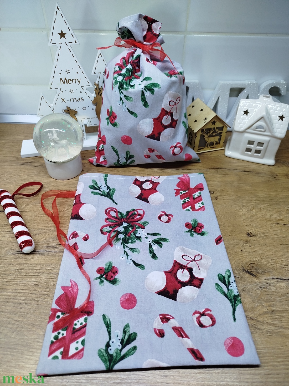 1 db textil mikulás zsák-ajándék átadó zsák - karácsony - mikulás - mikulás zsák - Meska.hu