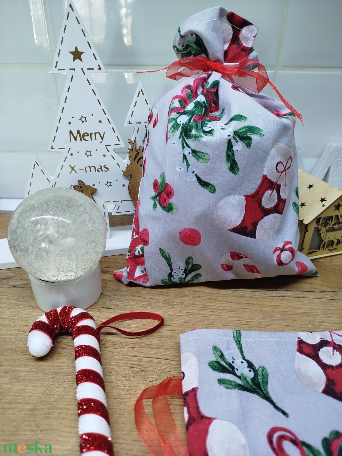 1 db textil mikulás zsák-ajándék átadó zsák - karácsony - mikulás - mikulás zsák - Meska.hu