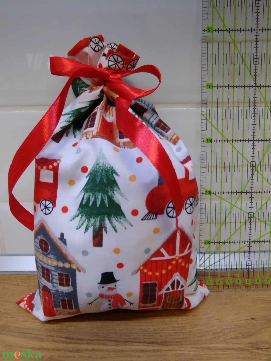 1 db textil mikulás zsák-ajándék átadó zsák - karácsony - mikulás - mikulás zsák - Meska.hu