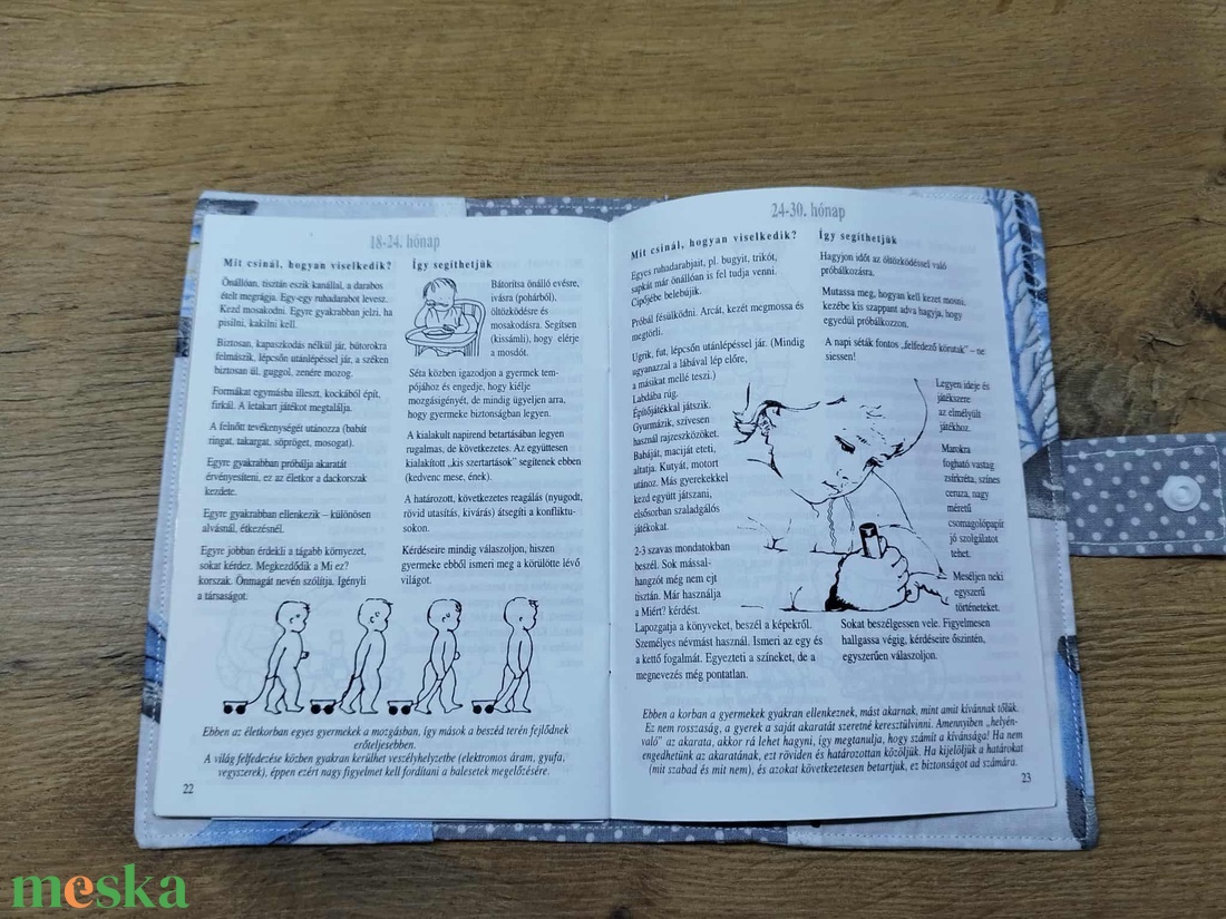 textil gyermek egészségügyi kiskönyv borító házikó   mintával - otthon & életmód - papír, írószer - egészségügyi kiskönyv borító - Meska.hu