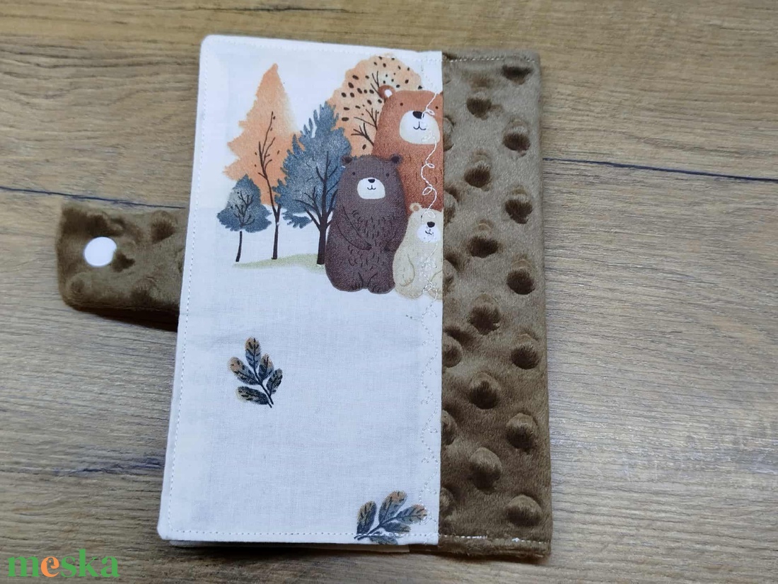 textil gyermek egészségügyi kiskönyv borító,maci    mintával - otthon & életmód - papír, írószer - egészségügyi kiskönyv borító - Meska.hu