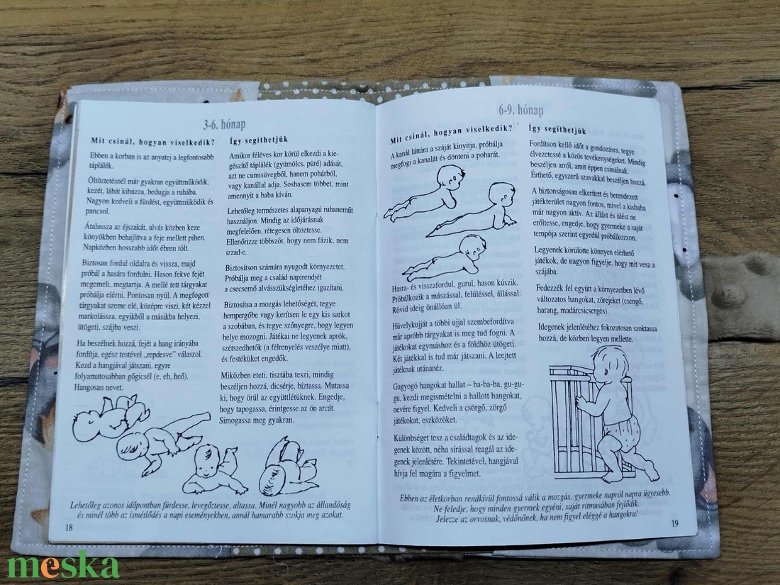 textil gyermek egészségügyi kiskönyv borító,maci    mintával - otthon & életmód - papír, írószer - egészségügyi kiskönyv borító - Meska.hu