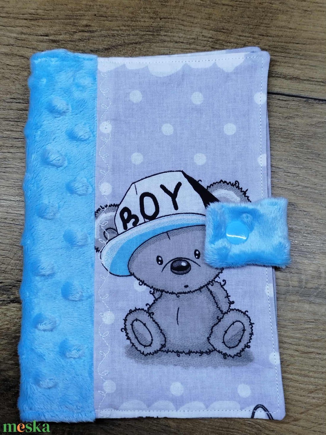 textil gyermek egészségügyi kiskönyv borító,maci    mintával - otthon & életmód - papír, írószer - egészségügyi kiskönyv borító - Meska.hu