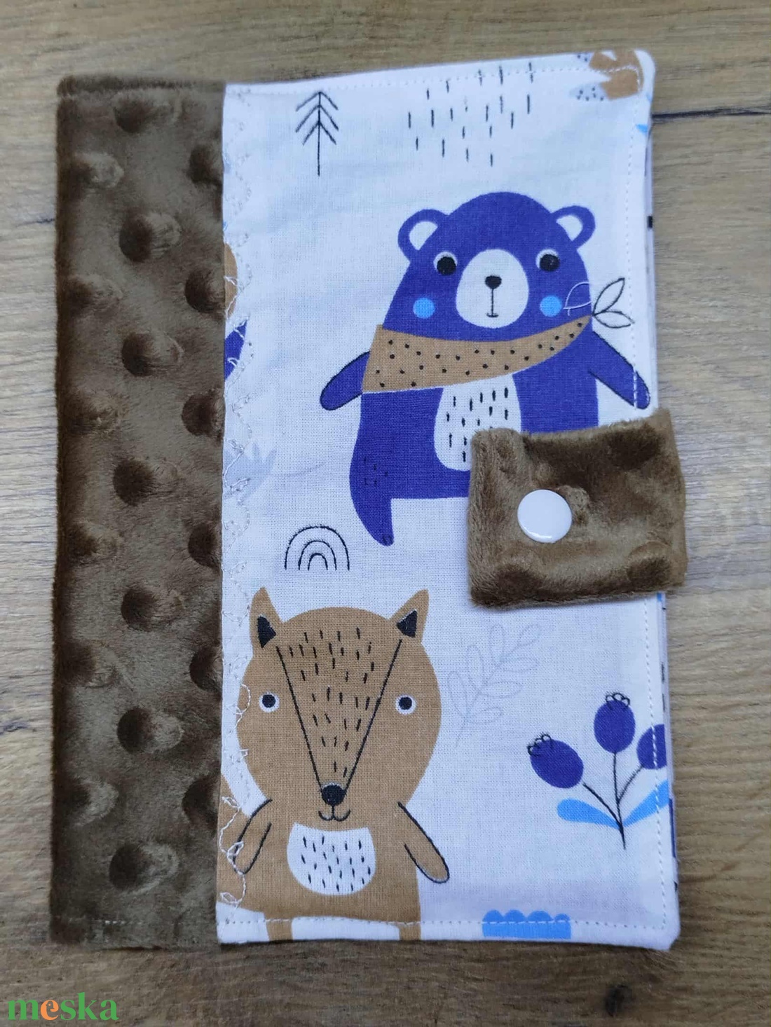 textil gyermek egészségügyi kiskönyv borító,maci    mintával - otthon & életmód - papír, írószer - egészségügyi kiskönyv borító - Meska.hu