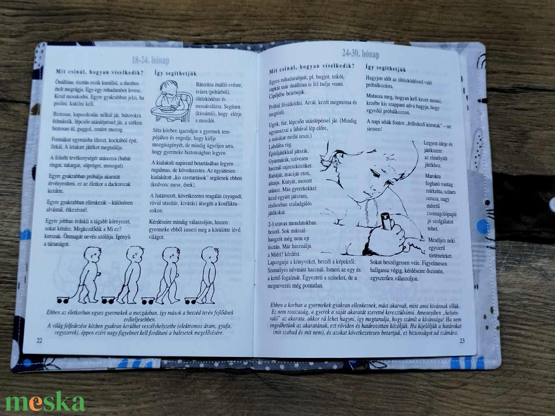 textil gyermek egészségügyi kiskönyv borító,maci    mintával - otthon & életmód - papír, írószer - egészségügyi kiskönyv borító - Meska.hu