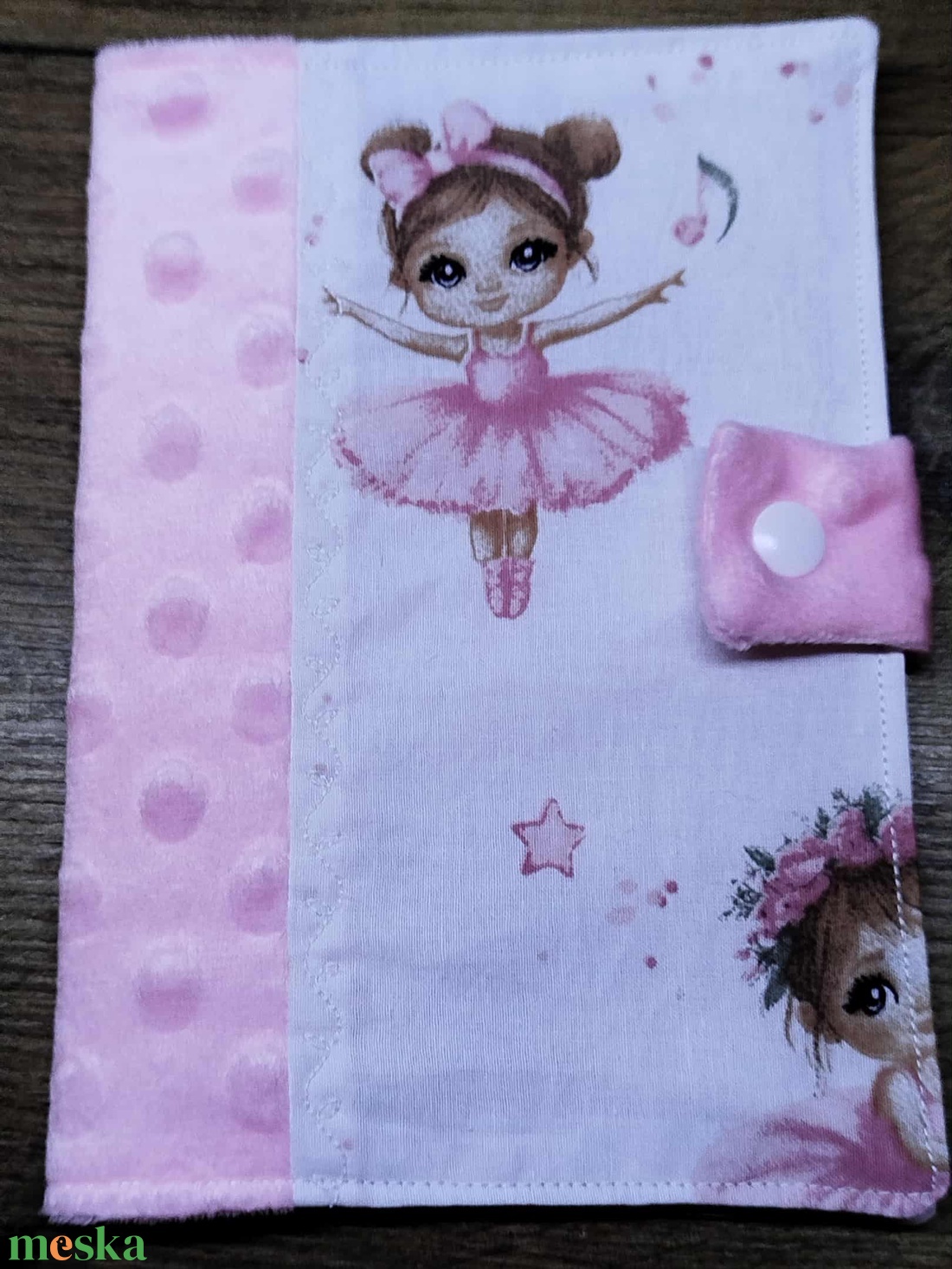 textil gyermek egészségügyi kiskönyv borító,balerina     mintával - otthon & életmód - papír, írószer - egészségügyi kiskönyv borító - Meska.hu