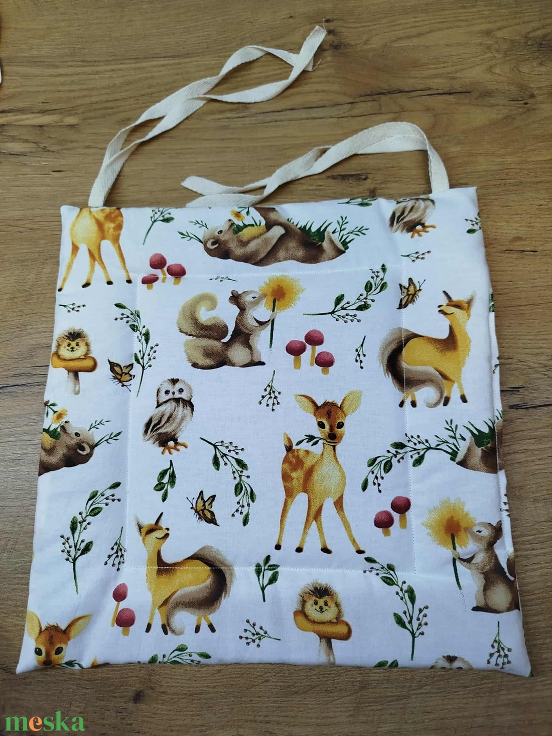 állatmintás kis méretű párna székre,megkötővel. - otthon & életmód - lakástextil - székpárna, huzat - Meska.hu