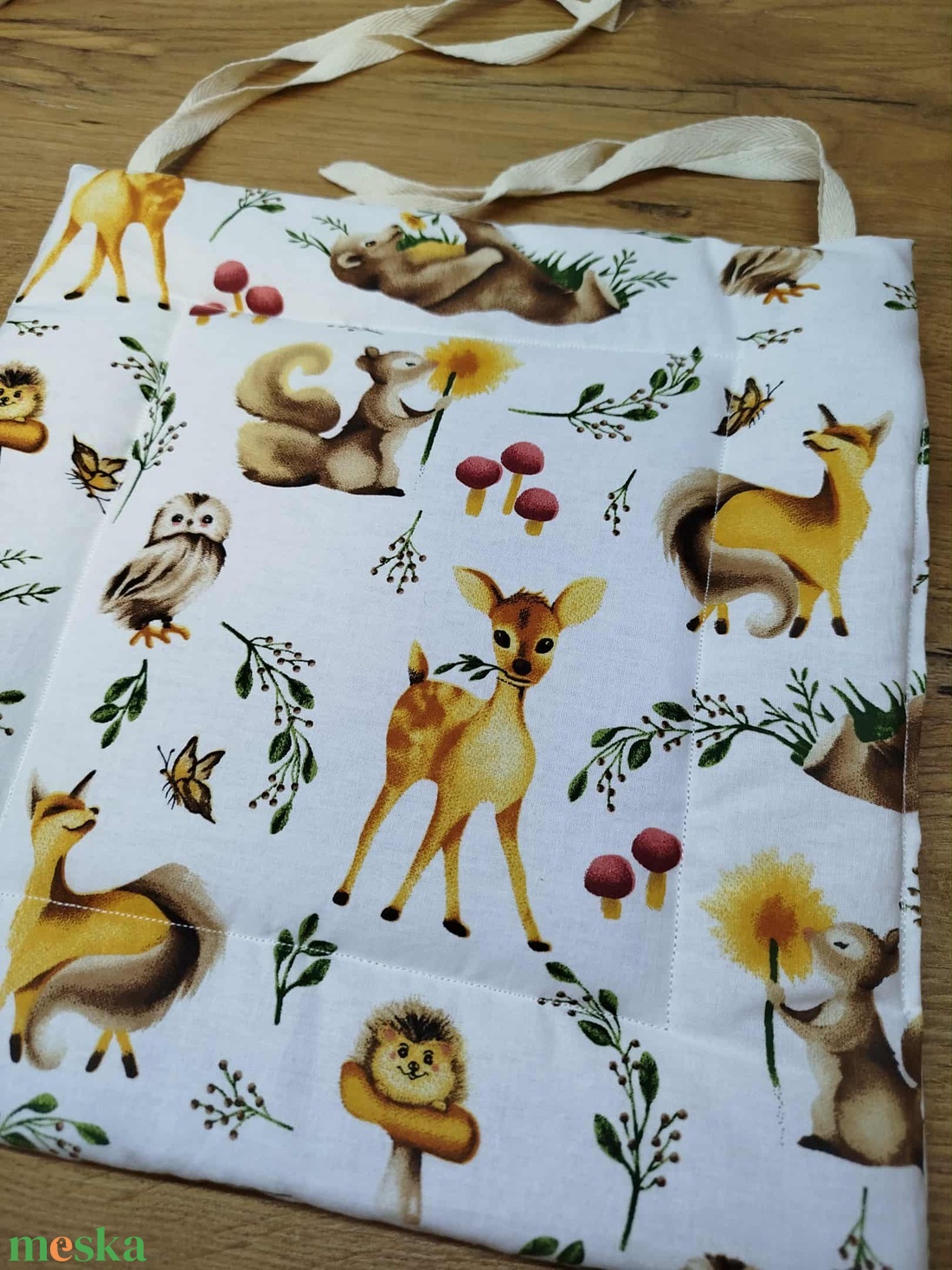 állatmintás kis méretű párna székre,megkötővel. - otthon & életmód - lakástextil - székpárna, huzat - Meska.hu