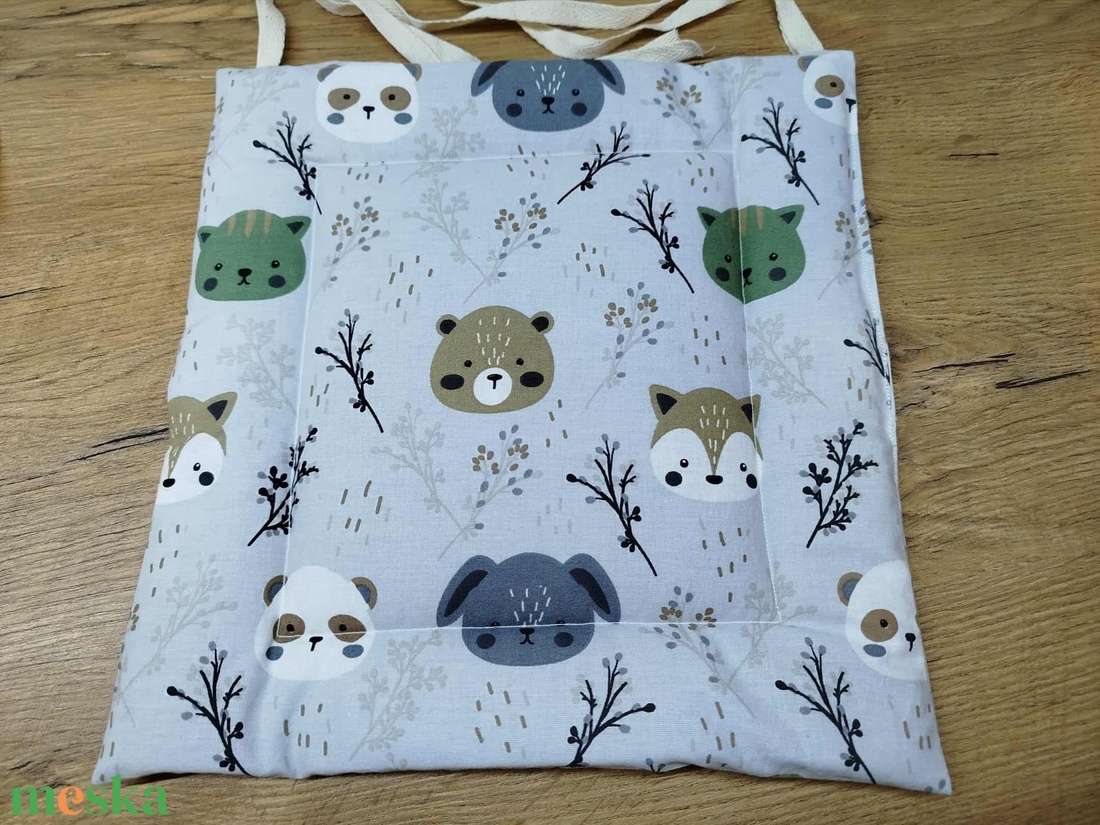 állatmintás kis méretű párna székre,megkötővel. - otthon & életmód - lakástextil - székpárna, huzat - Meska.hu