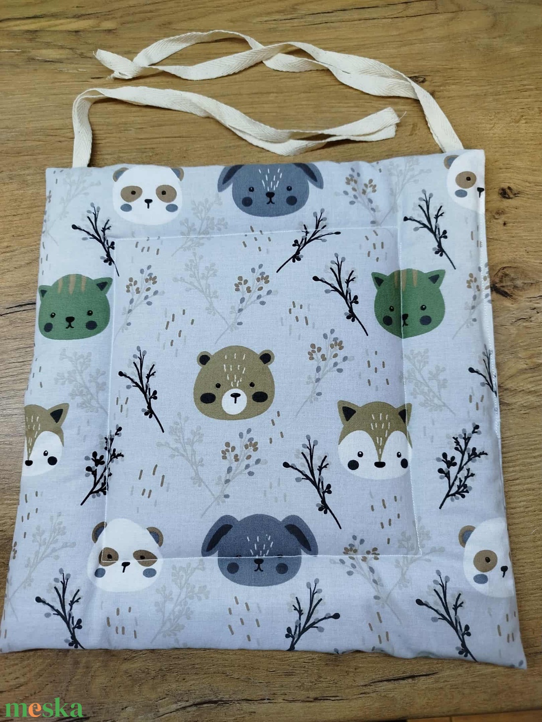 állatmintás kis méretű párna székre,megkötővel. - otthon & életmód - lakástextil - székpárna, huzat - Meska.hu