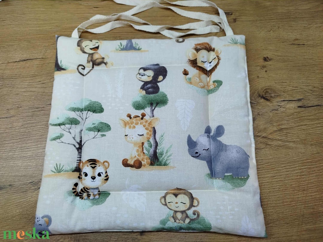 állatmintás kis méretű párna székre,megkötővel. - otthon & életmód - lakástextil - székpárna, huzat - Meska.hu