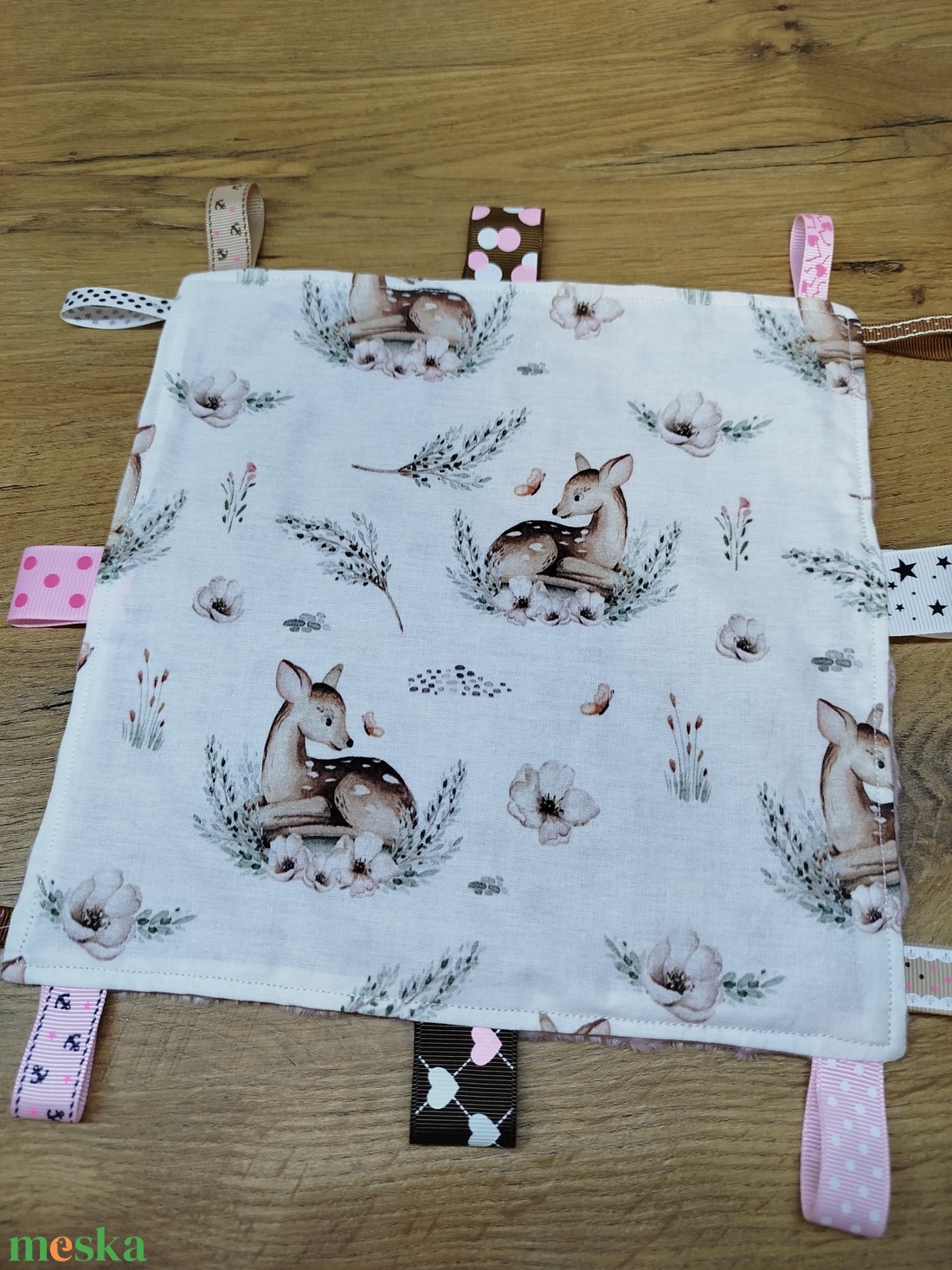 Őzike mintás  címkerongyi -szundikendő - játék & sport - 3 éves kor alattiaknak - alvóka & rongyi - Meska.hu