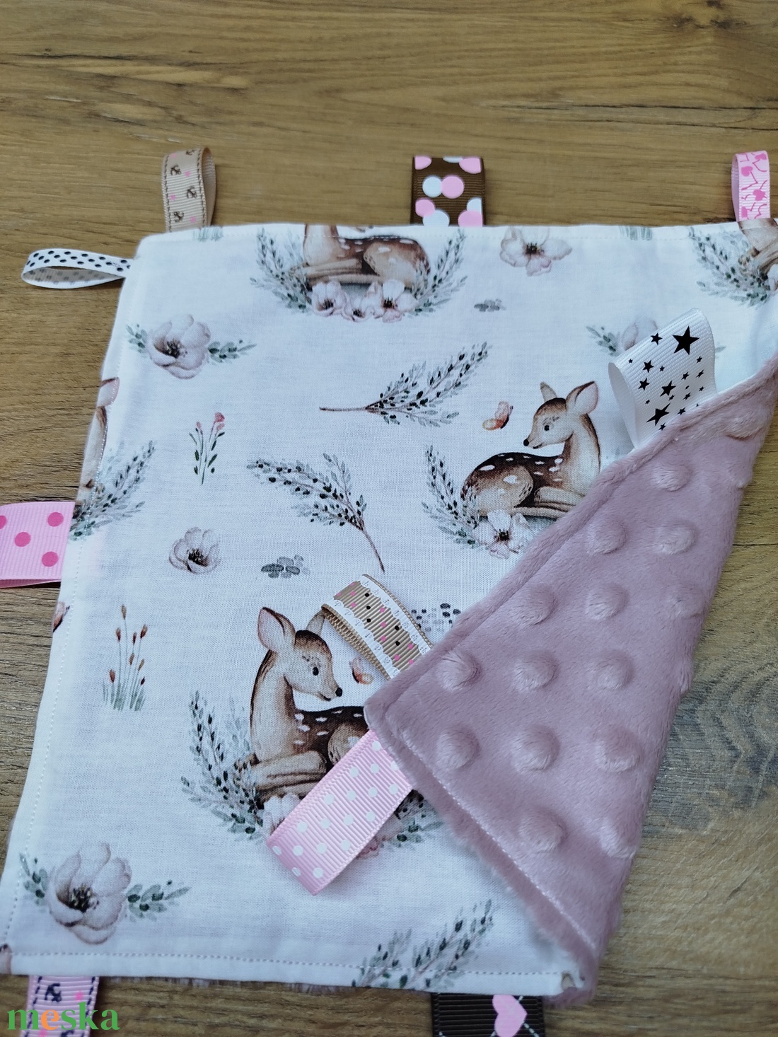 Őzike mintás  címkerongyi -szundikendő - játék & sport - 3 éves kor alattiaknak - alvóka & rongyi - Meska.hu