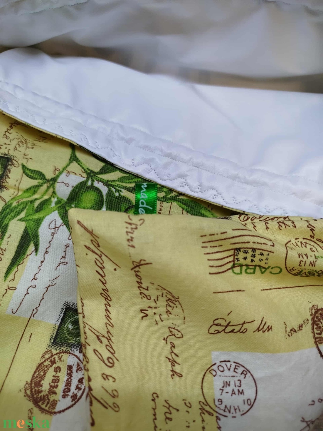 Kenyeres zsák-  pékáru tároló  zsák oliva  mintával - táska & tok - bevásárlás & shopper táska - kenyeres zsák - Meska.hu