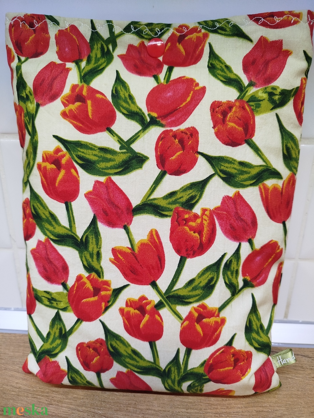 Tulipán mintás könyvtok-könyvtartó vagy tablet tartó pamutvászon anyagból  - könyv & zene - könyvtok - Meska.hu