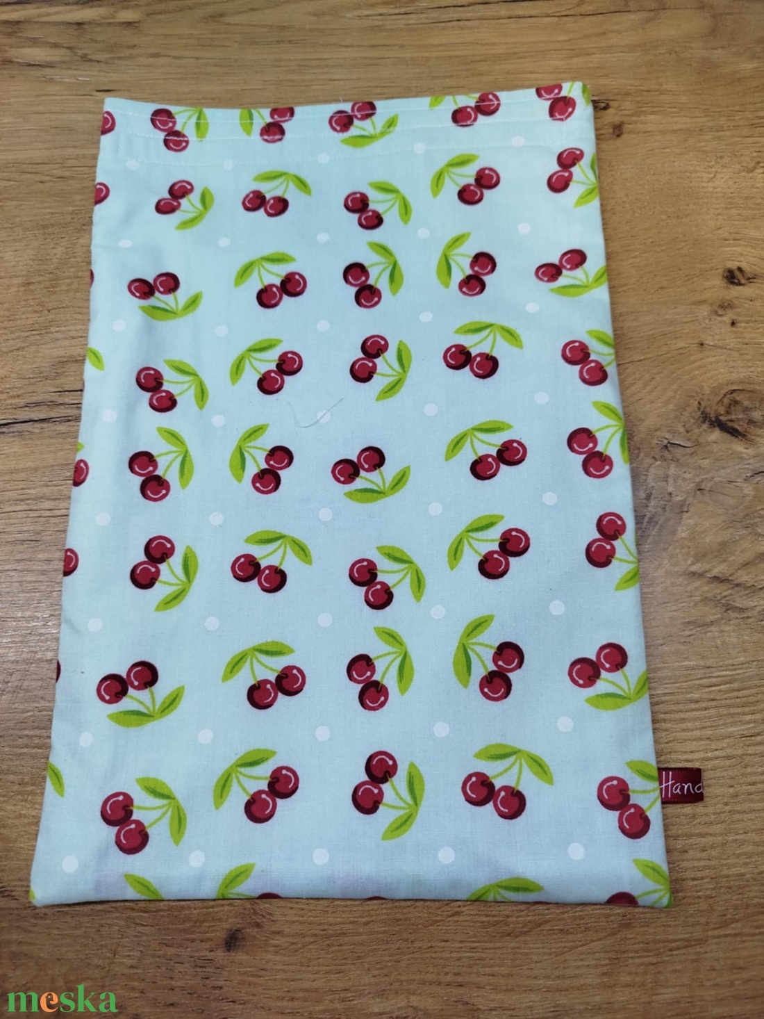 cseresznye mintás újra felhasználható,zero waste ,mosható uzsonna tasak,nasi tasak,nagy méret - táska & tok - uzsonna- & ebéd tartó - szendvics csomagoló - Meska.hu
