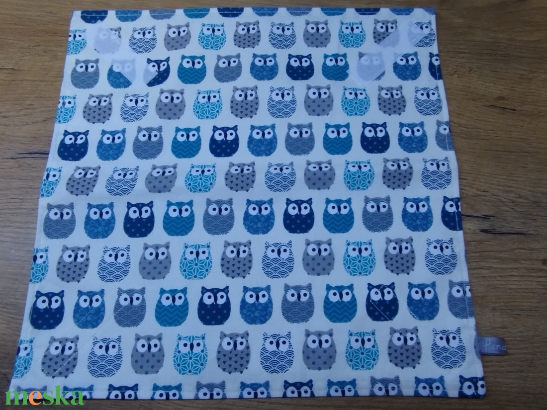 bagoly  mintás  újraszalvéta,textilszalvéta tízórai,uzsonna csomagolására, - otthon & életmód - konyhafelszerelés, tálalás - konyhai textil - szalvéta - Meska.hu