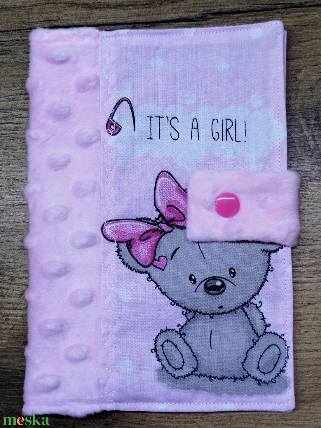 textil gyermek egészségügyi kiskönyv borító,maci    mintával - baba - mama - babaemlékek - egészségügyi kiskönyv borító - Meska.hu