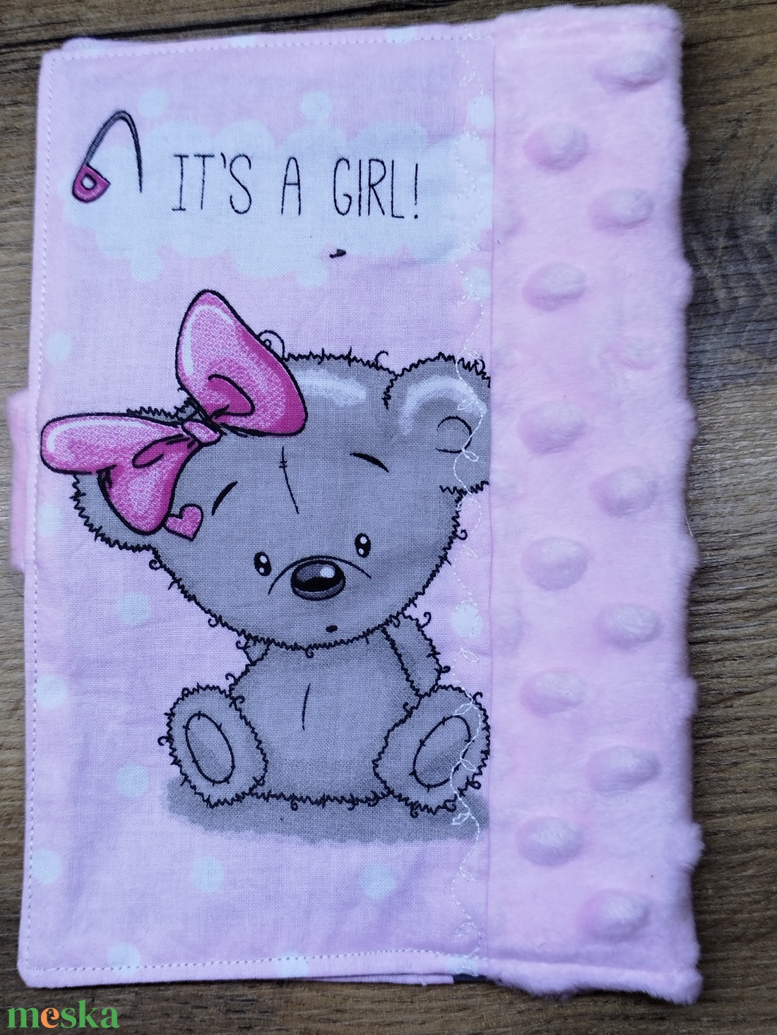 textil gyermek egészségügyi kiskönyv borító,maci    mintával - baba - mama - babaemlékek - egészségügyi kiskönyv borító - Meska.hu