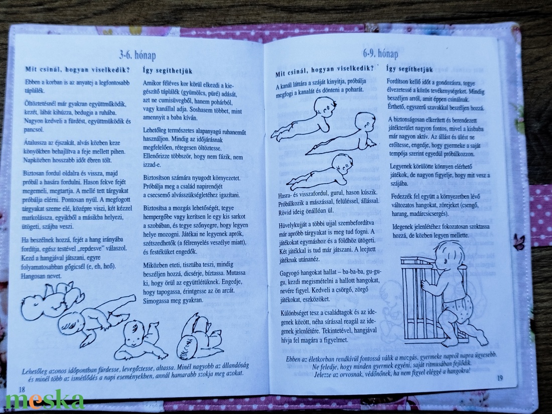 textil gyermek egészségügyi kiskönyv borító,maci    mintával - baba - mama - babaemlékek - egészségügyi kiskönyv borító - Meska.hu