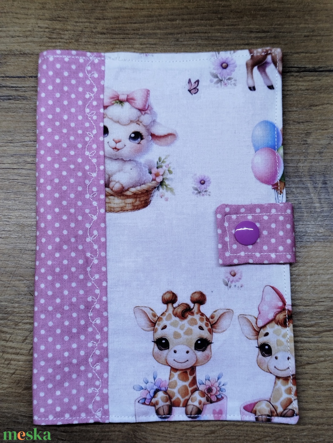 textil gyermek egészségügyi kiskönyv borító,állatmintával - baba - mama - babaemlékek - egészségügyi kiskönyv borító - Meska.hu